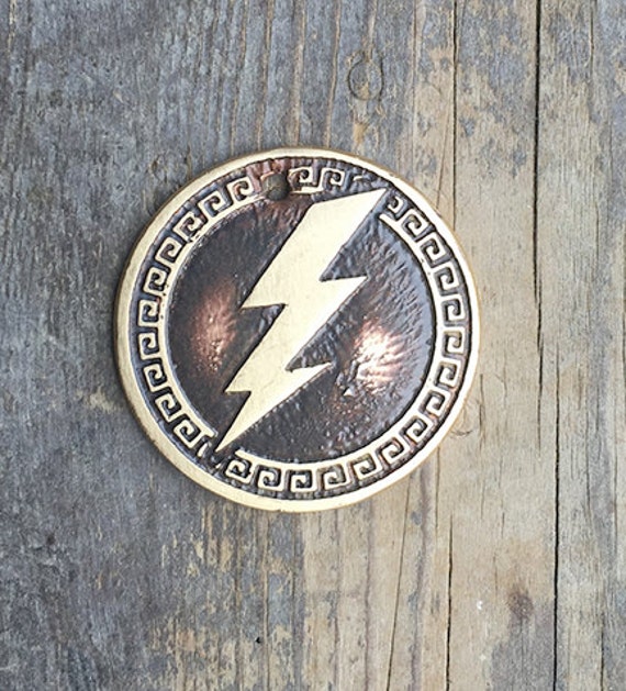 Lightning Bolt Dog Tag Etched Dog Tag // Pet Accessories