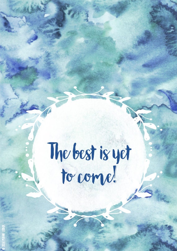 Inspirational Quote Watercolor Blue Poster The by MeninaLisboa