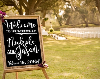 Custom Wedding Decal, Wedding Welcome Sign, Art Deco Wedding Decor, DECAL/Sticker ONLY, 1920 Style Wedding, DIY Bride Craft