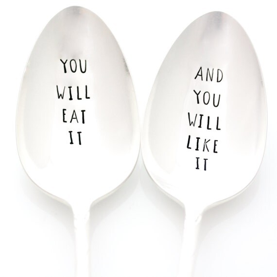 Stamped Serving Spoons You Will Eat It And by MilkandHoneyLuxuries