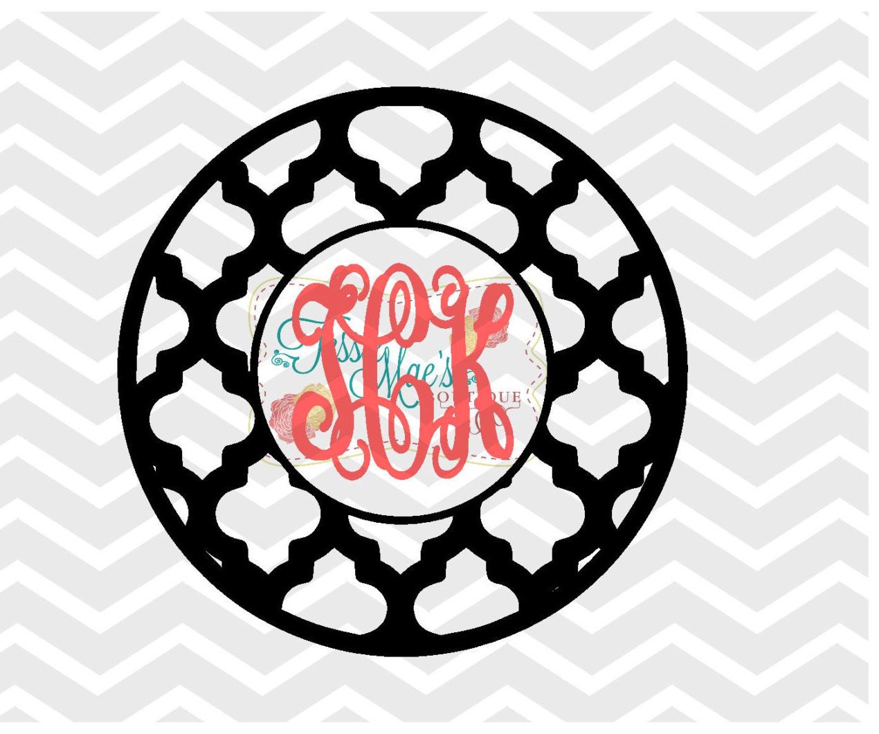 Download Quarterfoil Monogram Circle SVG, DXF, EPS, Monogram Circle ...