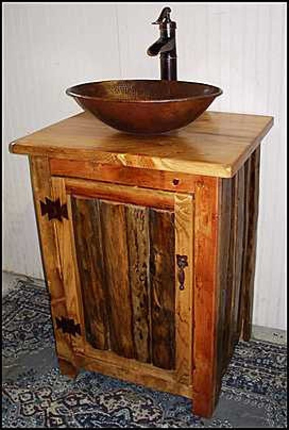Bathroom Vanity - Rustic Bathroom Vanity - Bathroom Vanity with sink - Copper Sink - Bathroom Vanities - Sink - Rustic vanity - 25 " wide