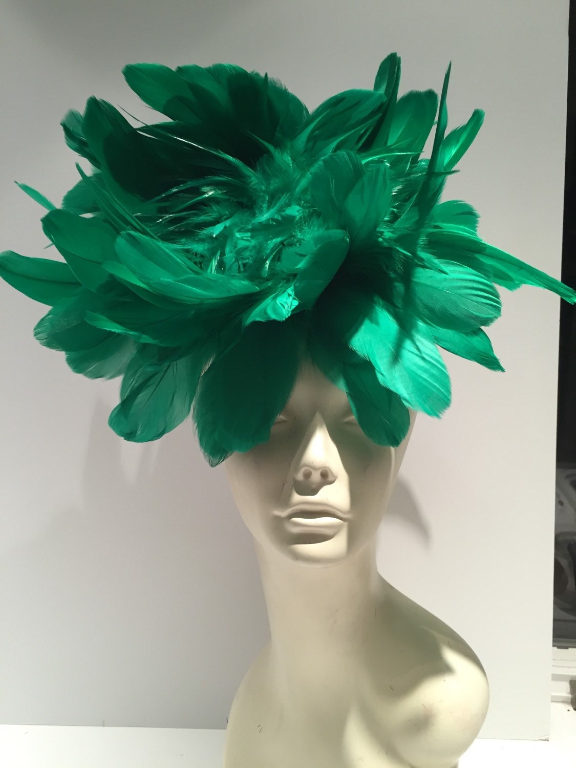 Green Fascinator Green Feather Headband Kentucky Derby