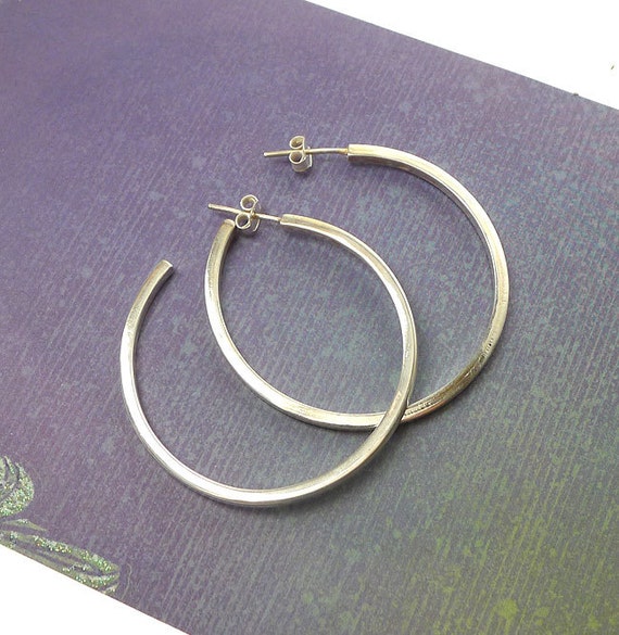 Sterling Silver Large Hoop earrings Sterling Silver Stud