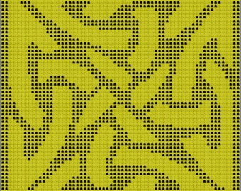 Square Celtic Knotwork Filet Crochet Doily Pattern