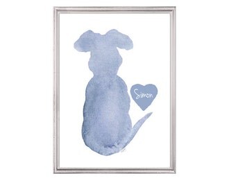 Dog Memorial, Dog Loss Gift, Dog Sympathy Gift, Dog Condolence, Dog Memorial Gift, Personalized Dog Art, 5x7 Dog Print, Pet Loss Gift