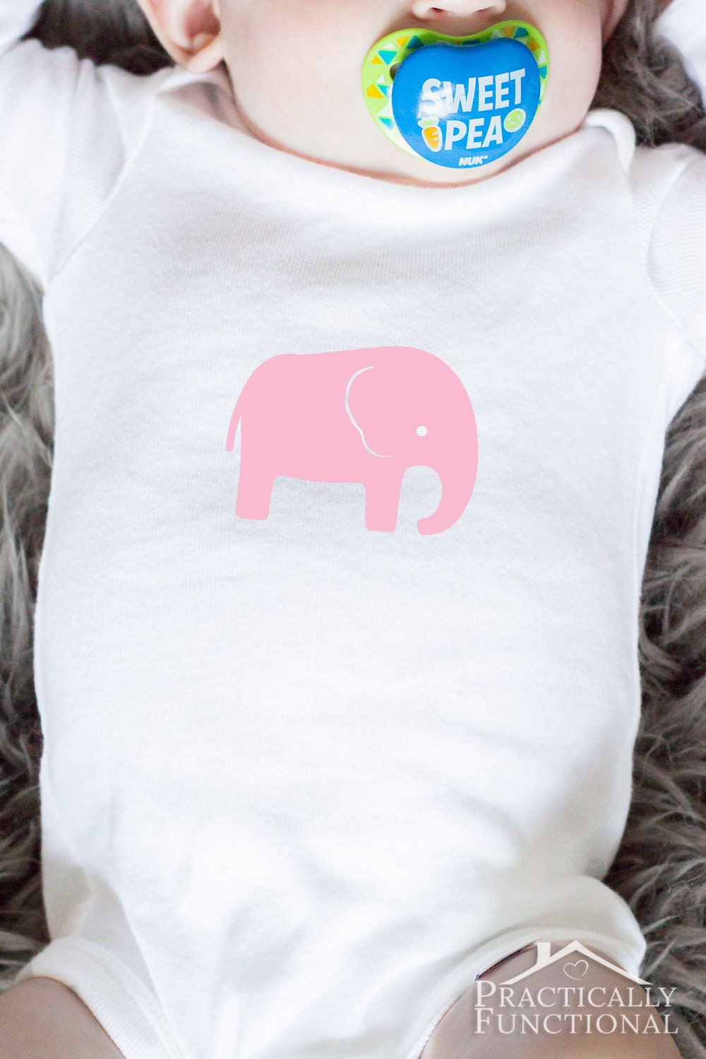 Fuzzy Elephant Baby Onesies Flocked baby boy onesie baby