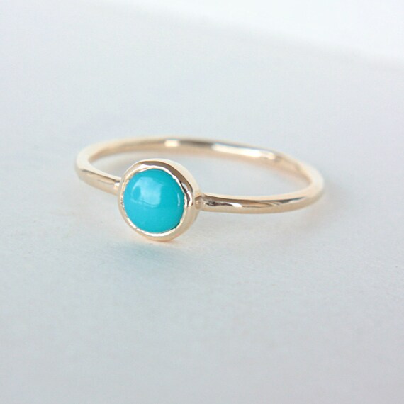 Turquoise Gold Ring 14k Turquoise Engagement Ring Arizona