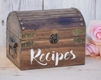Recipe Box - Personalized Recipe Box - Housewarming Gift - Wedding Shower Decor - Wood Recipe Box - Mothers Day Gift - Christmas Gift