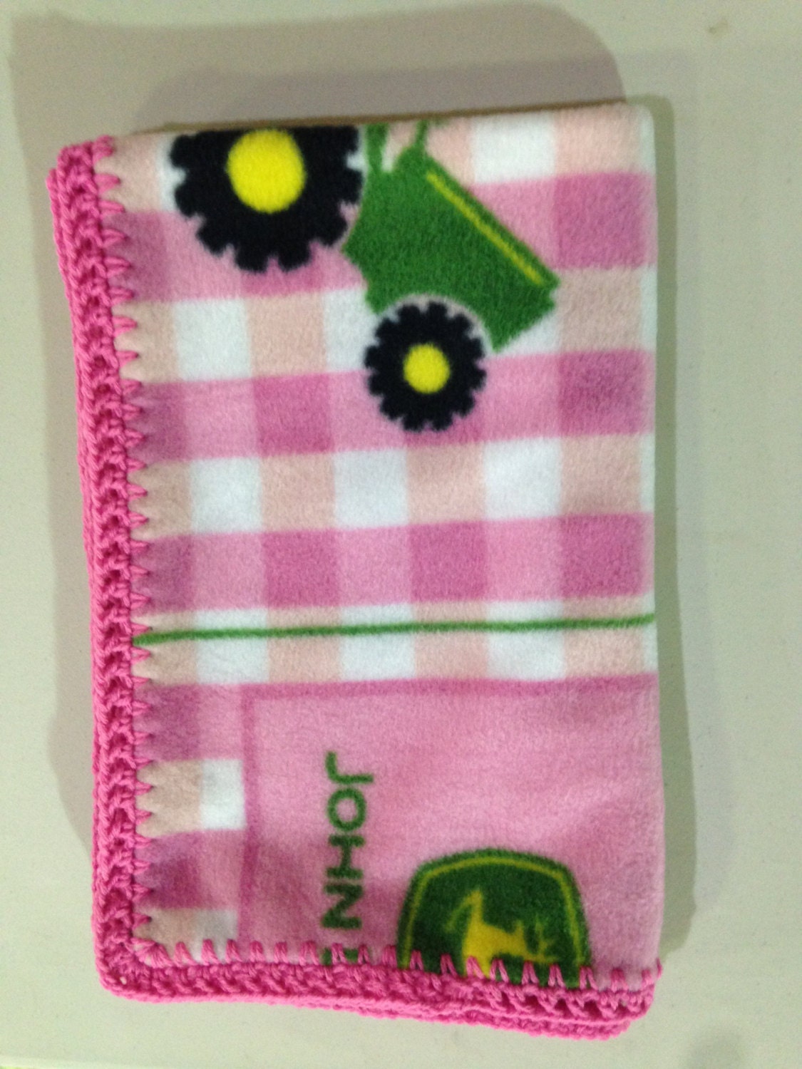 Pink John Deere Baby Blanket