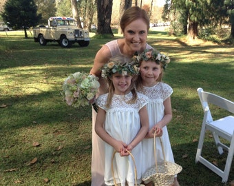 Best little Flower Girl Dress PATTERN sizes aged 2 to 9, Lace flower girl dress, rustic flower girl dress, wedding, country flower girl.
