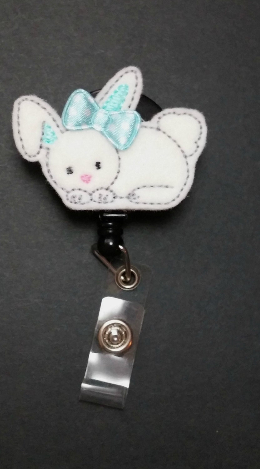 Easter Bunny Badge ReelEaster Badge Clip Spring ID Badge ID