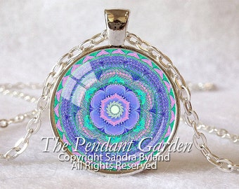 CHAKRA PENDANT Throat Chakra Necklace Aqua Blue Chakra Spiritual Pendant Yoga Necklace Energy Healing Meditation Sterling or Silver Plate