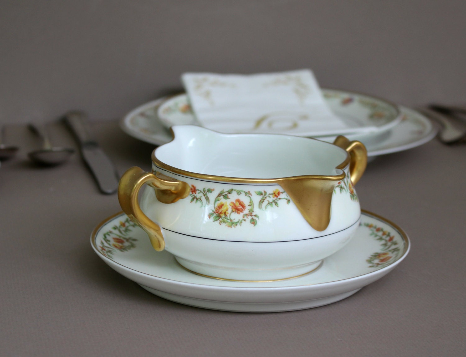 Antique Haviland France Porcelain Gravy Boat Haviland Limoges