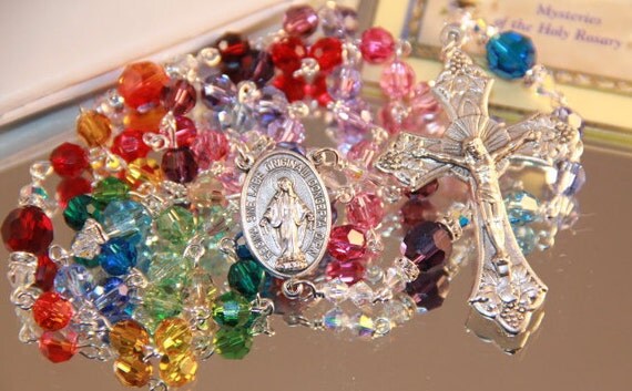 Catholic Swarovski Rainbow Rosary
