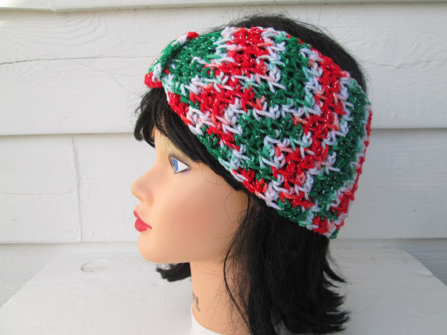 Christmas headband Turban headband adult Crochet by Ritaknitsall