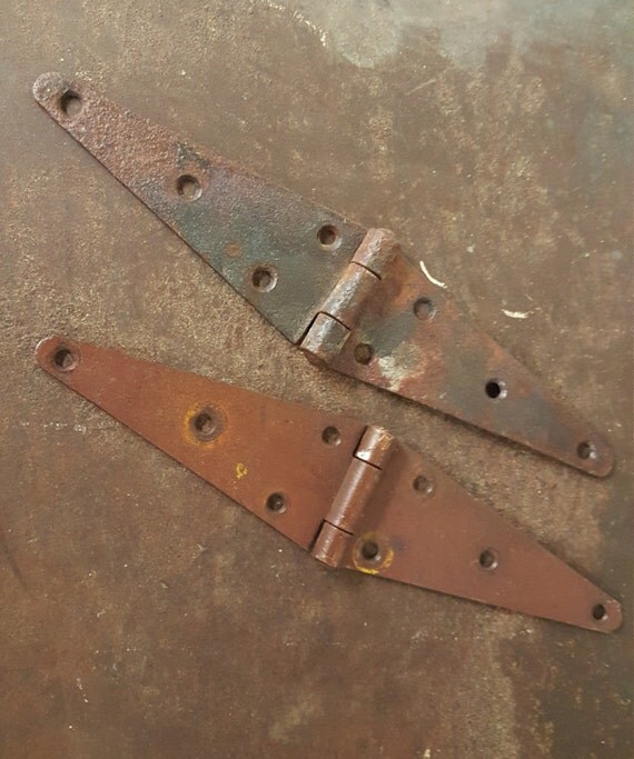 Vintage Pair of Rustic Strap Hinges Barn Hinges