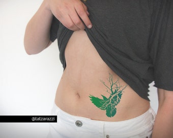 Raven Branches Tattoo Bird Flying Silhouette Pinterest Color Gradient Negative Space Artistic