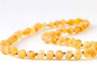RAW Unpolished Baltic Amber Necklace, Bracelets & Anklets - Lemonade/Light-colored