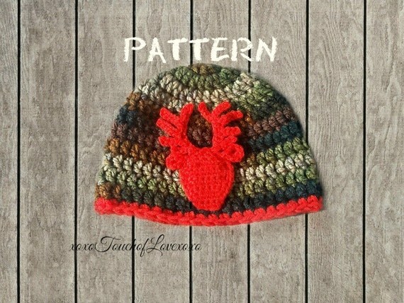 yarn super bulky crochet hat pattern with on pattern Etsy PATTERN: applique Deer xoxoTouchofLovexoxo Hat by