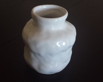 White Porcelain Vase, White Ceramic Vase, Mid Century Modern, White German Vase, Contemporary Design, Architectural Vase, Minimal Art Design