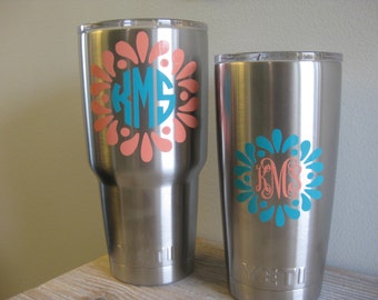 Yeti Monogram Decal - Yeti Decal - Monogram Decal Yeti - Monogram Decal - Yeti Rambler Decal - Yeti Monogram - Monogram Yeti - Yeti