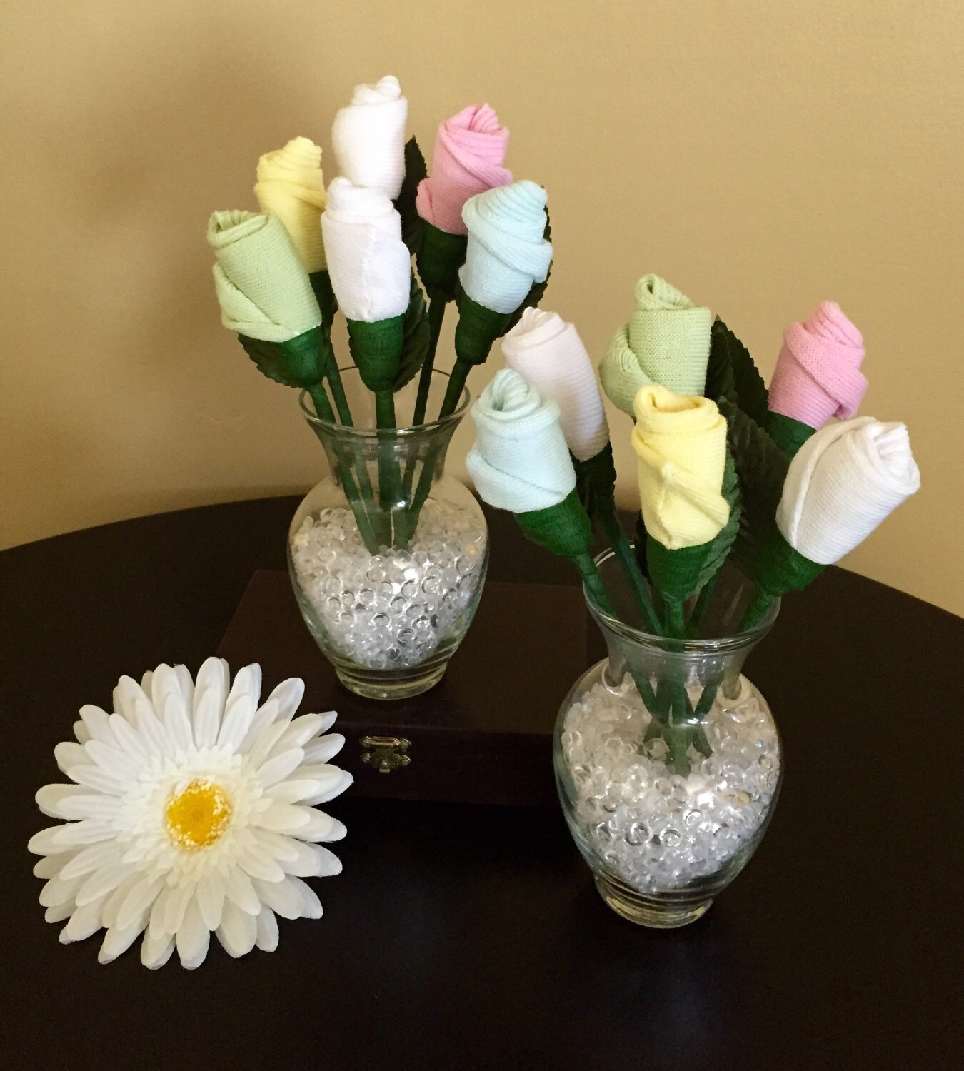 Baby Sock Bouquet Pastel Sock Roses Baby by JustBabyBoutique