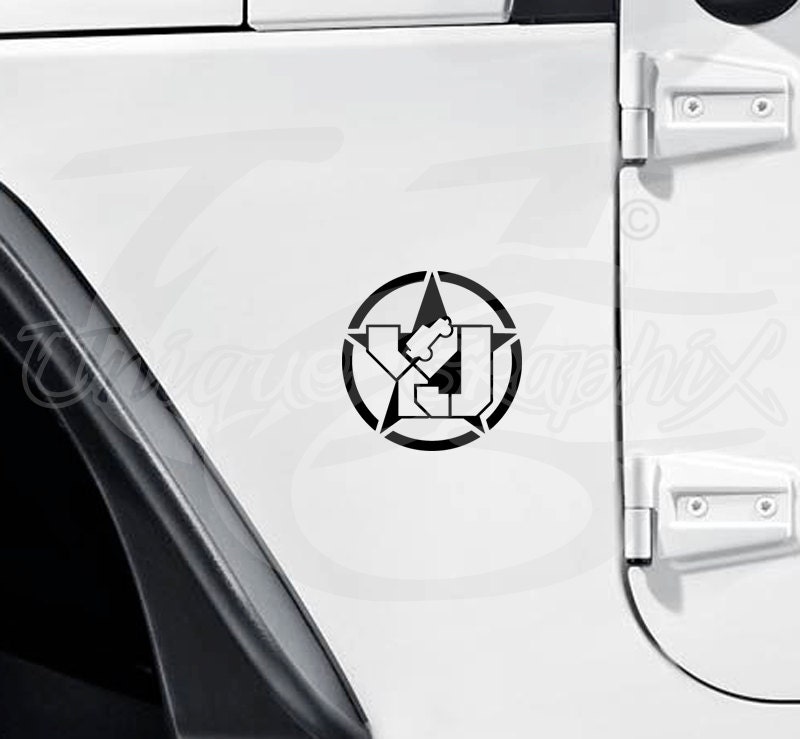 Jeep Yj Star Wrangler Fender Side Decal Jeep Sticker 1 Pair