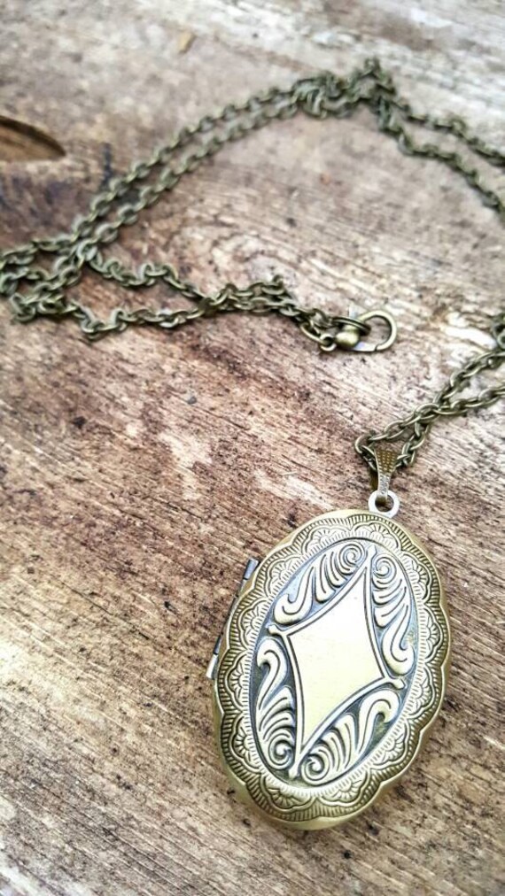 Timeless Antique Brass Locket Necklace