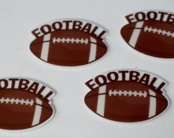 Football Brown Sports Party Ball Cup Cake Toppers Planar Resin Cabochon Flat back Embellishments Inspired az7985