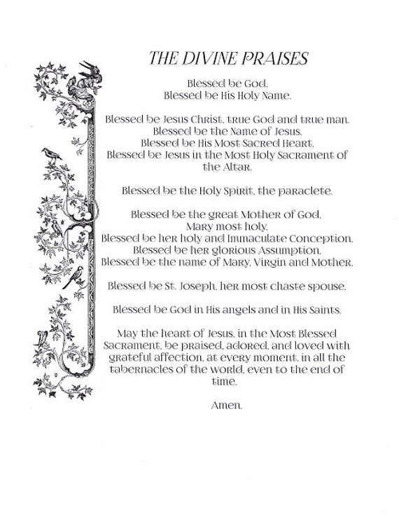 The Divine Praises by Faerygarden on Etsy