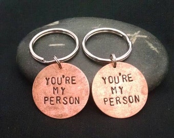PAIR of "You're My Person" Key Chains --- Grey's Anatomy