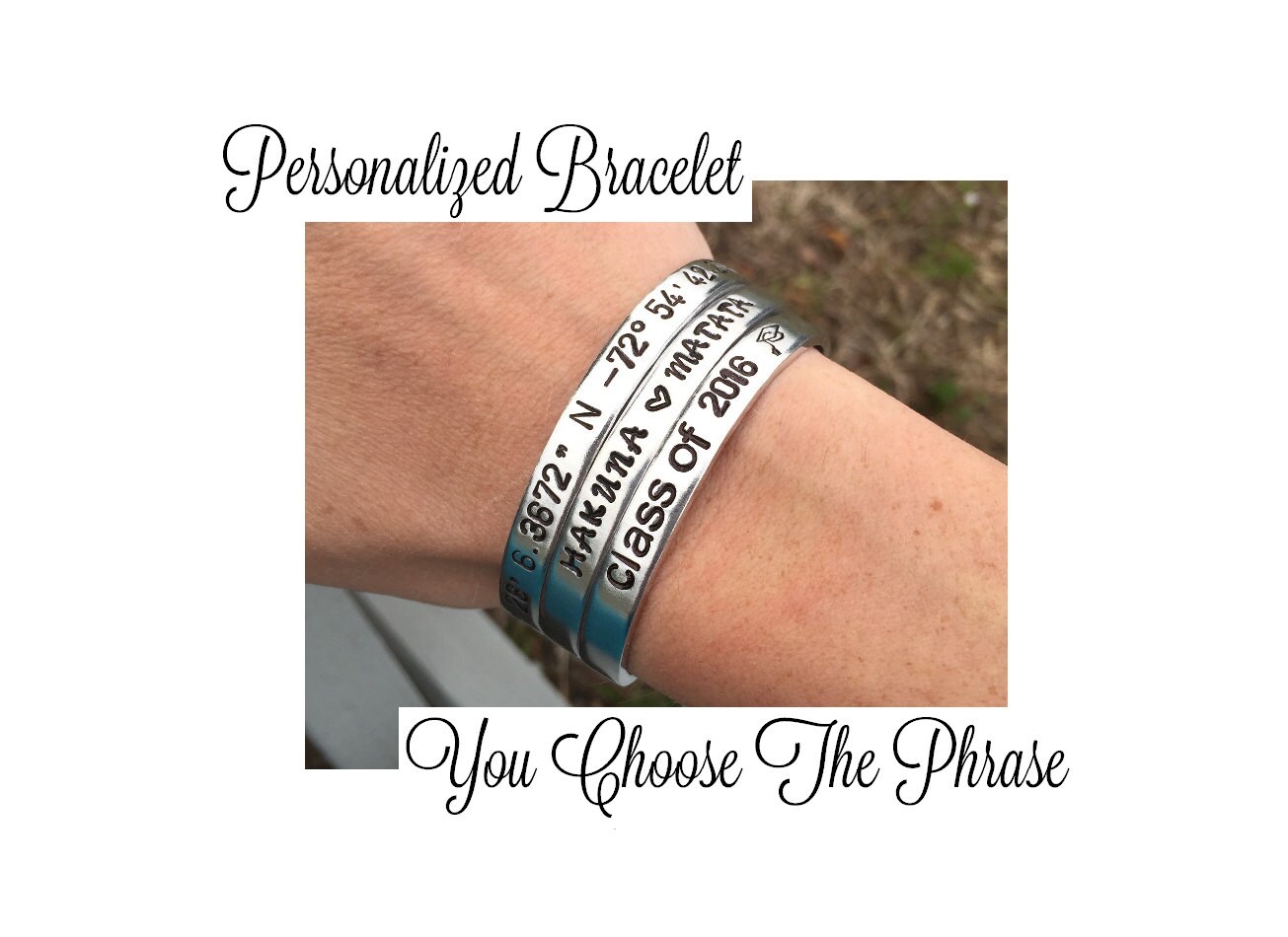 You Pick The Phrase Customized Personalized Hand Stamped