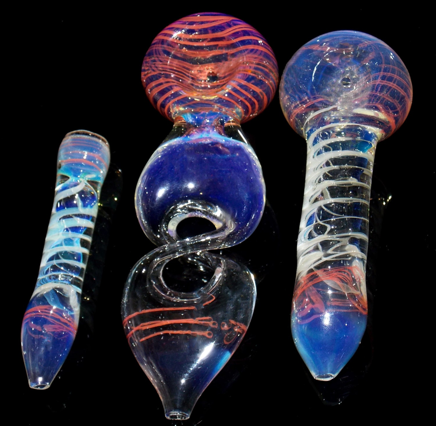 The Original 3 Piece Color Changing Glass Smoking Pipes Gift
