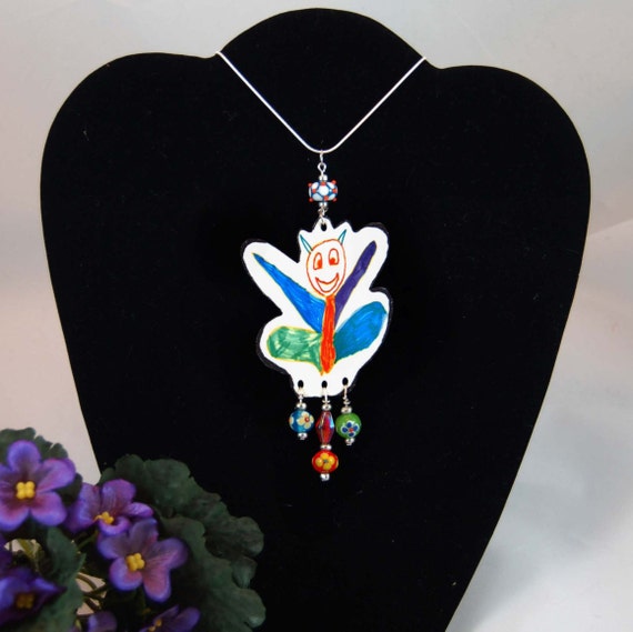 Children's Art Made into Jewelry by MyChildhoodChristmas on Etsy