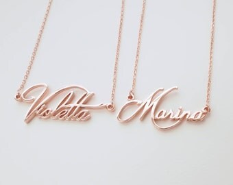 Personalized Name Necklace in Sterling Silver • Name necklace • Name Jewelry • Bridesmaid Gift • Baby Girl Jewelry • New Mom Gift • NH02F30