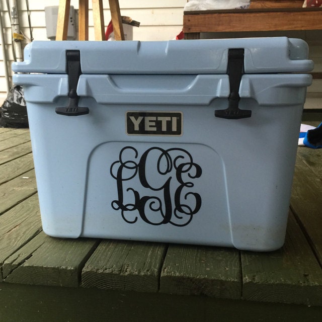 Monogram Vinyl Decal Cooler Monogram Personalized Decal