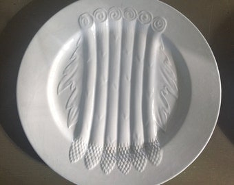2 asparagus plates Boch frères, Belgium