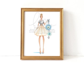 Katie (HOLIDAY Fashion Illustration Print)