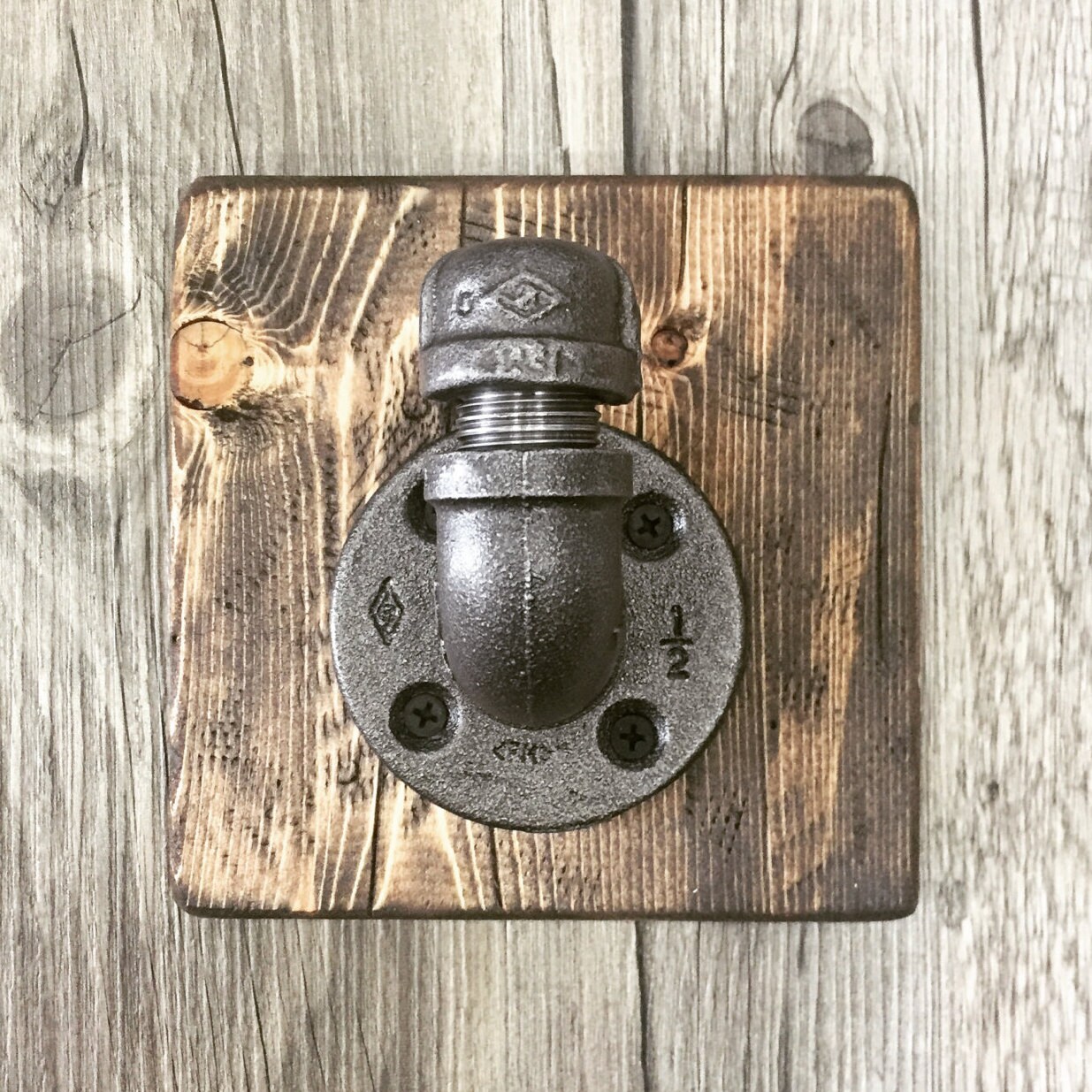 Rustic/Industrial Handmade Pipe Coat Hook/Towel Hook/Rack