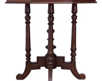 19th Century English Victorian Marble Top Octagonal Center Table