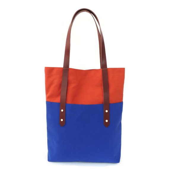 orange and blue bag