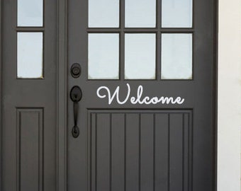 Welcome Front Door Decal - Wall Decal - Door Decal - Welcome Decal