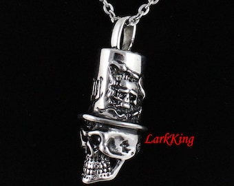 Skull necklace, skeleton necklace, stainless steel, halloween necklace, fashion necklace, Jewelry necklace, skull pendant, NE7086
