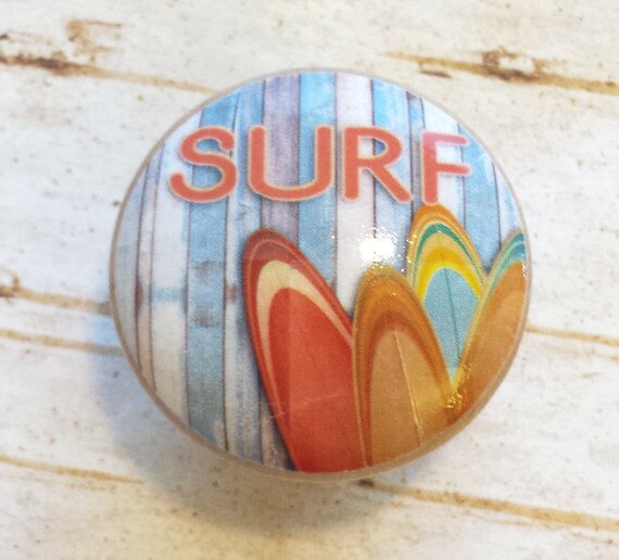 SURF Wood Knob Drawer Pulls Handmade Weathered Beach Wood