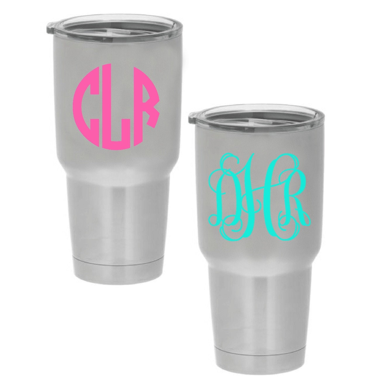 Yeti Cup Monogram Decal Sticker Yeti Tumbler by BrickroomDesigns