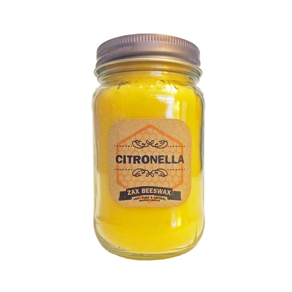 Citronella Essential Oil Beeswax Mason Jar Candle 16 oz