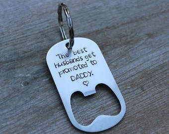 Custom Hand Stamped Bottle Opener Key Chain - Gift for Dad - Custom Bottle Opener Key Chain for Dad - Father's Day Gift - Personalized Gift