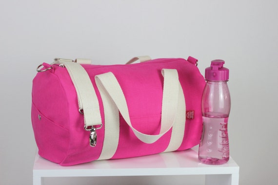 Pink Sport Bag Duffel Bag Long and Adjustable Cotton Strap