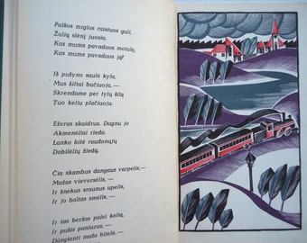 Lithuanian Kid's Book Block Print illustrations by Kastytis Juodikaitis Poetry by Salomeja Neris Lithuanian Language Book